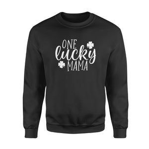 Women One Lucky Mama Letter Funny - Standard Crew Neck Sweatshirt