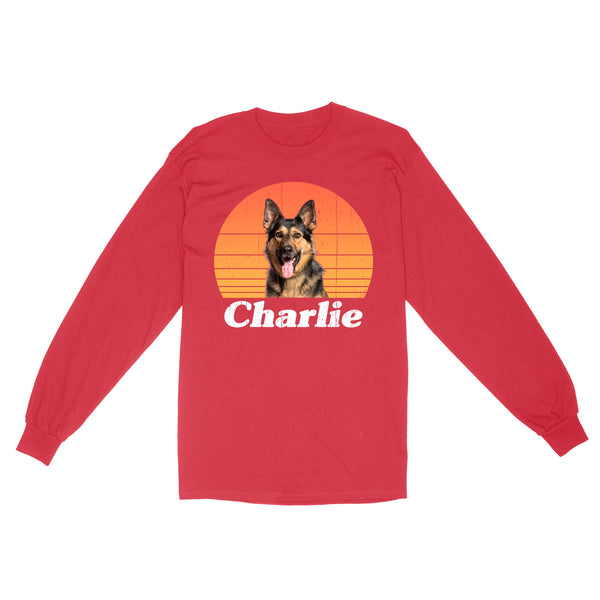 Custom Dog Vintage Shirt, Custom Name and Photo Pet Shirt, Dog Lover/Dog Owner Gift, Personalized gifts Standard Long Sleeve FSD2367D06
