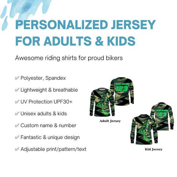 BMX motocross racing jersey Customized UPF30+ Off-road stunt riding Adult&Kid racewear Cycling gear| SLC56