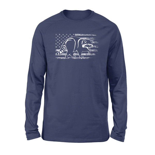 Coon hunting American flag 4th July, racoon hunter shirt NQSD241- Standard Long Sleeve