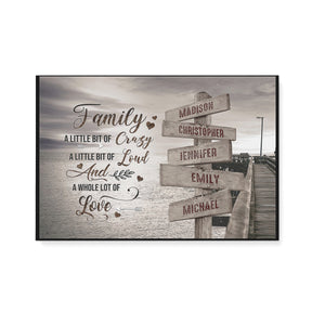 Personalized Street Sign Multi Name Canvas, A Whole Lot Of Love canvas prints with family member name, Family Gift, personalized canvas wall art for your family D05 NQS1253