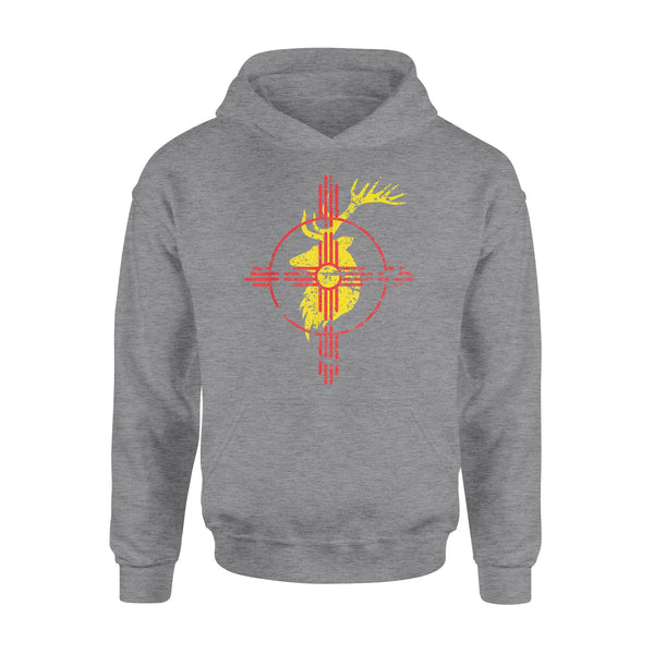 New Mexico State Flag Elk Hunting Zia Symbol Hoodie - FSD1180 D06
