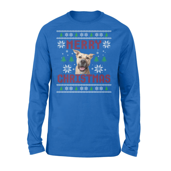 Custom Pet Face Ugly Christmas Sweatshirt T-Shirt - Funny Ugly Christmas Sweater - Dog Mom - Dog Lover Gift - Pet Lover Gift - Cat Mom Sweater NQSD7  - Standard Long Sleeve