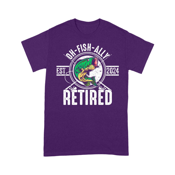 Bass Fishing Oh-fish-ally retired est 2024 T Shirts, Funny retired Fishing Shirts FFS - IPHW1772