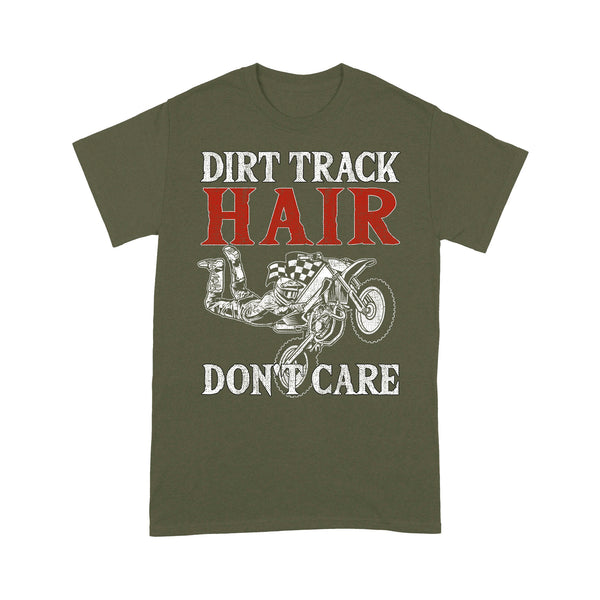Funny Dirt Bike Men T-shirt - Dirt Track Hair Don't Care - Cool Motocross Biker Tee, Off-road Dirt Racing| NMS212 A01