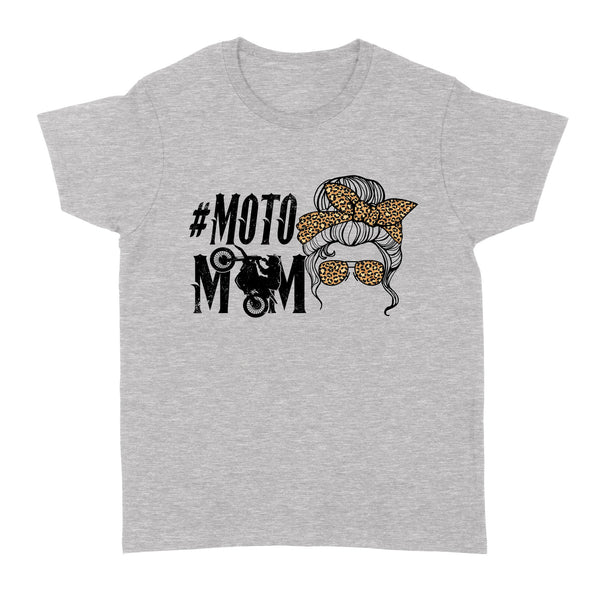 Moto Mom Women T-shirt, Cool Motorcycle Mama Mom Life Leopard Pattern Women Biker Shirt| NMS343 A01