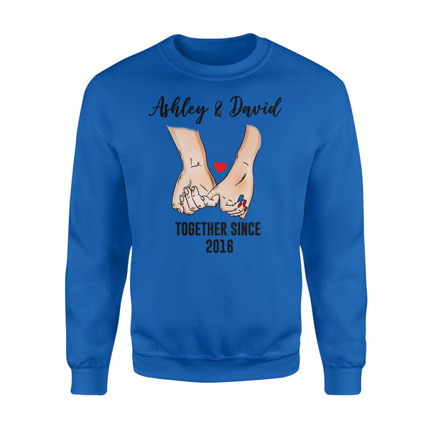 Personalized cute couple shirts, valentine shirts, gift for him, for her D05 NQS1279- Standard Crew Neck Sweatshirt