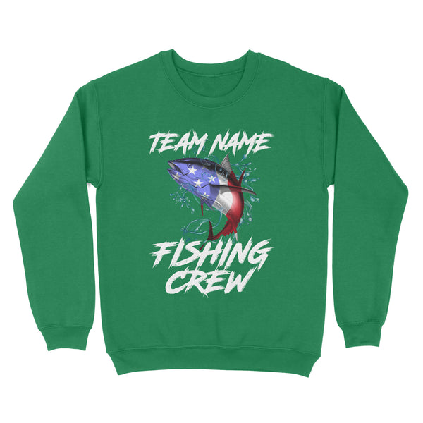 Tuna Fishing American Flag Custom Fishing Sweatshirt for Fishing team, Personalized Patriotic Fishing gifts FFS - IPHW2290