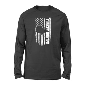 Turkey Hunting Long sleeve Shirt Patriotic US American Flag Gift - FSD1385D08