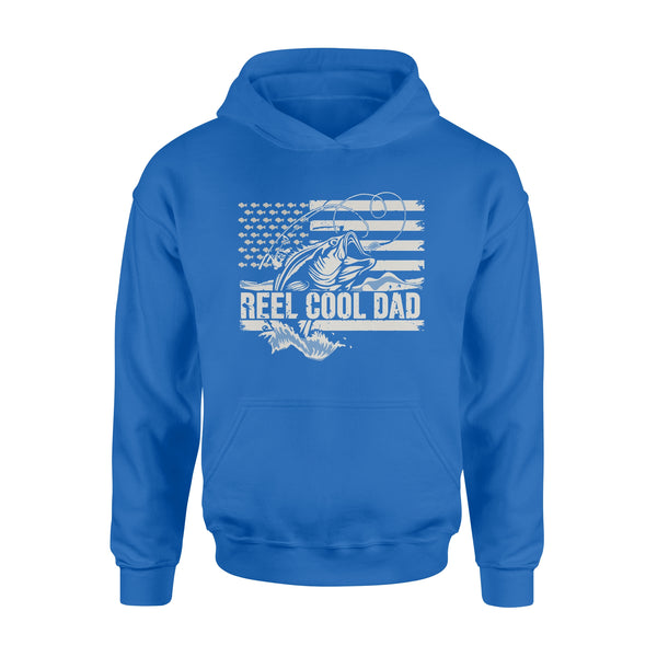 Reel Cool Dad American flag 4th July shirt, Perfect Father's Day Gifts for Fisherman D01 NQS1213  - Standard Hoodie