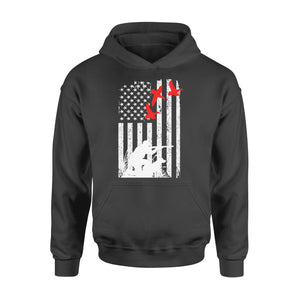 Duck hunting american flag 4th July, duck hunting dog NQSD39 - Standard Hoodie