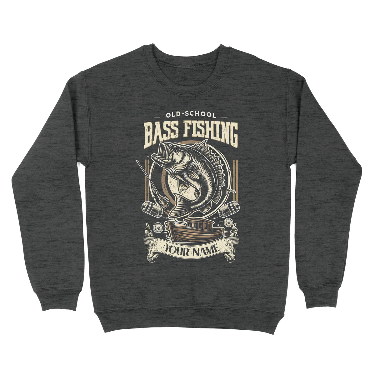Sweatshirt - Old school bass fishing personalized fishing shirt A58