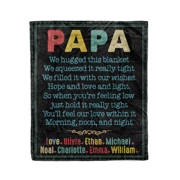 Personalized Blanket For Papa gift ideas for Dad custom Name blanket - FSD1298D06