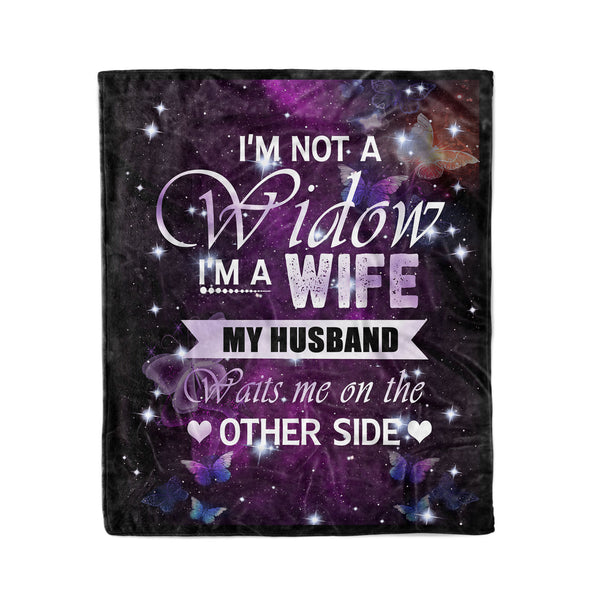 I'm not a Widow I'm a Wife my husband waits me on the other side Butterfly Fleece Blanket - FSD1320D08