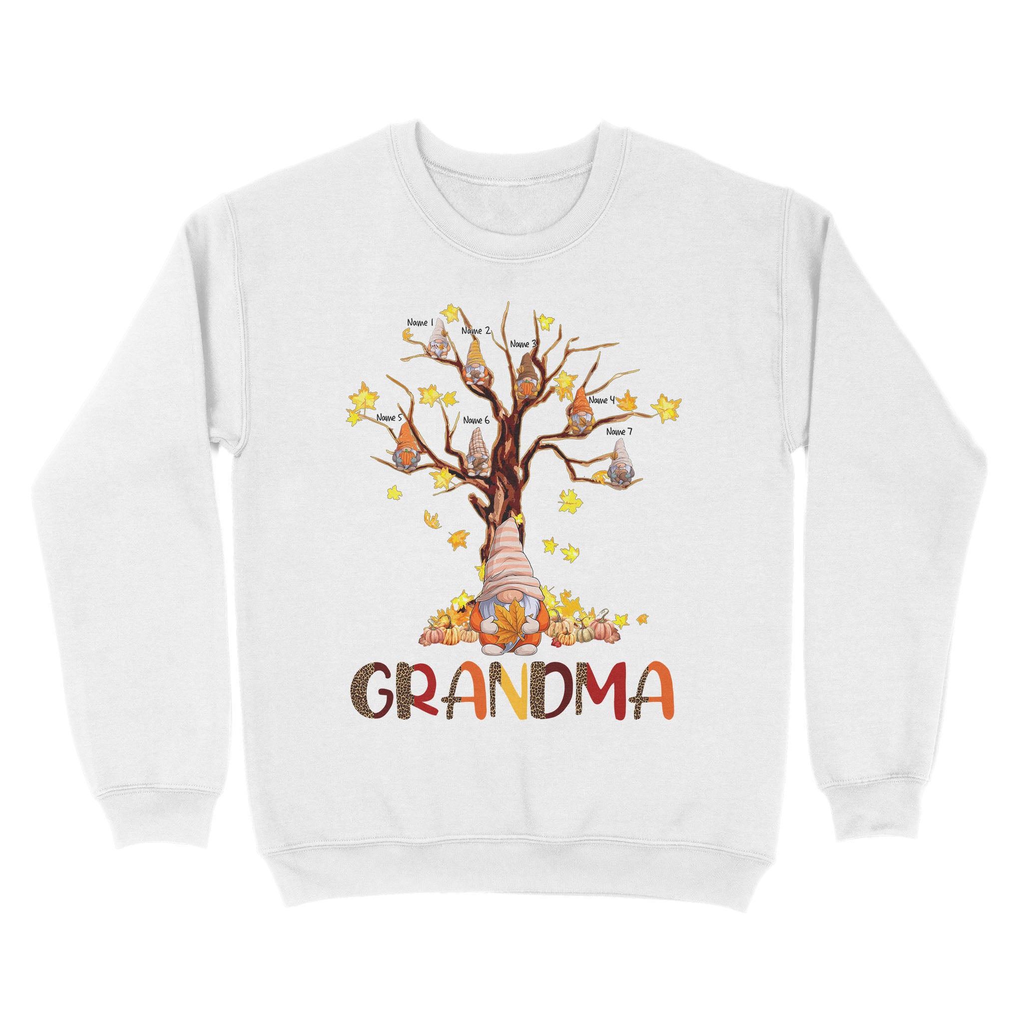 Gnome Thanksgiving Grandma Sweatshirt Custom kids names, Grandma Shirts Thanksgiving gifts for Grandma FFS - IPHW1781