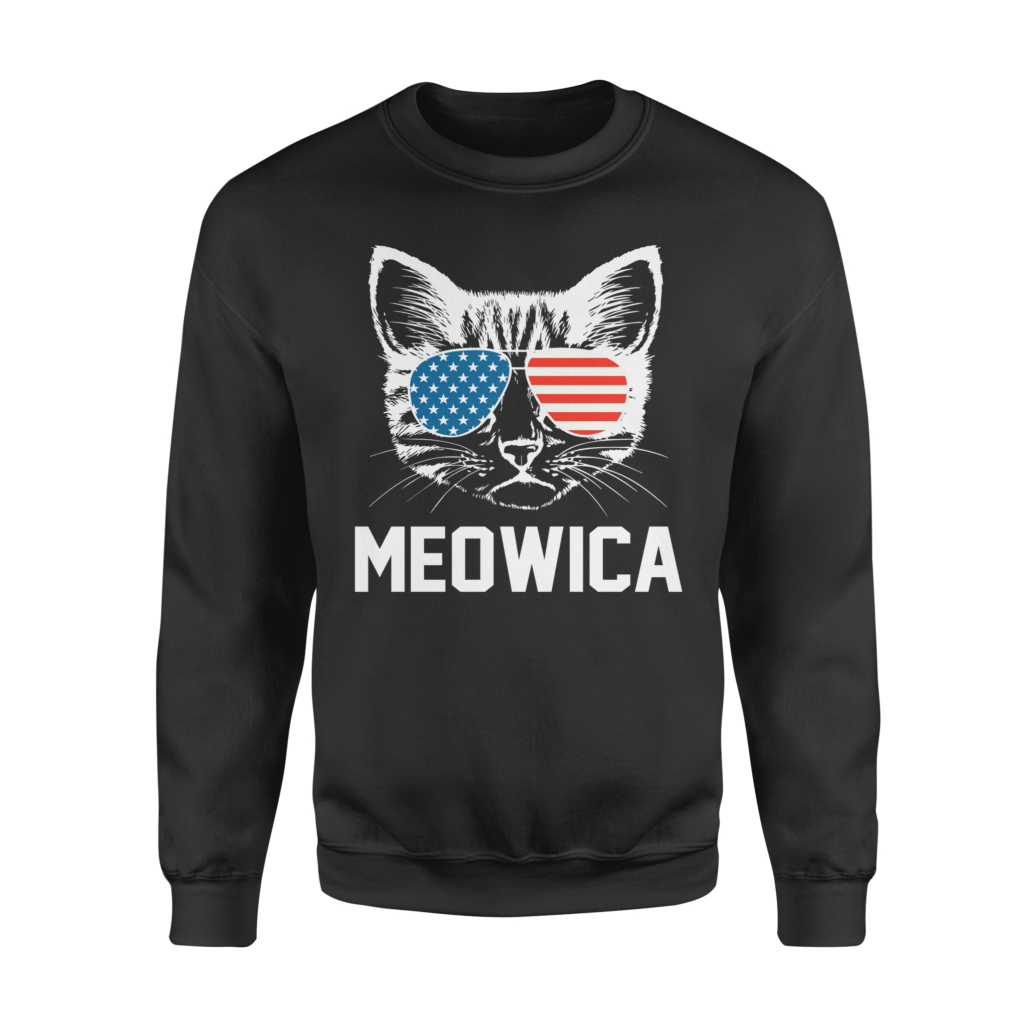 Women's Funny Patriotic USA American Flag - Standard Crew Neck Sweatshirt