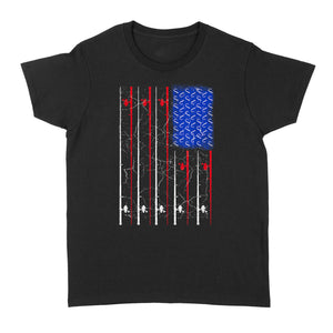 American US Flag 4th July Fishing Rod Shirt, Fisherman Gift D06 NQSD302 - Standard Women's T-shirt