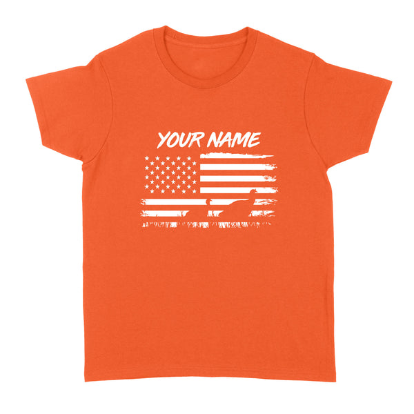 Customize name Turkey hunting American flag patriotic hunting shirt D08 NQS2206 - Standard Women's T-shirt
