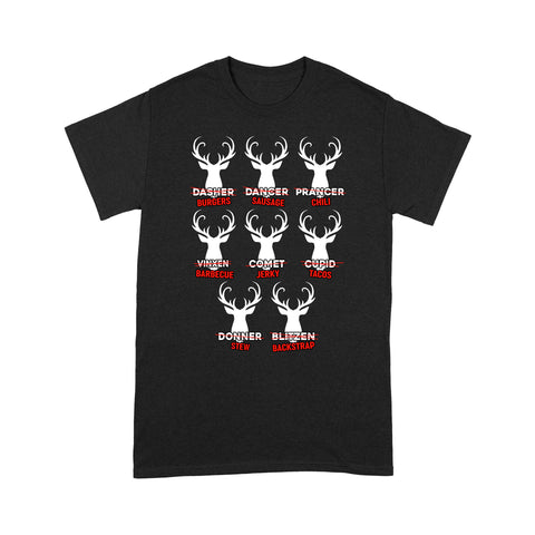 Funny Christmas Reindeer Hunter Shirt, Deer Hunter Gift D02 NQS2460 Standard T-Shirt