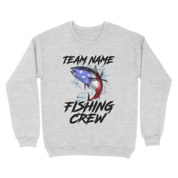 Tuna Fishing American Flag Custom Fishing Sweatshirt for Fishing team, Personalized Patriotic Fishing gifts FFS - IPHW2289