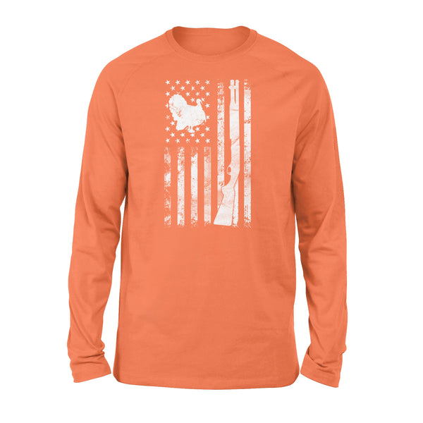 Hunting Shirt with American Flag 4th July, Shotgun Hunting Shirt, Turkey Hunting Shirt, Gifts for Hunters D05 NQS1338 - Standard Long Sleeve