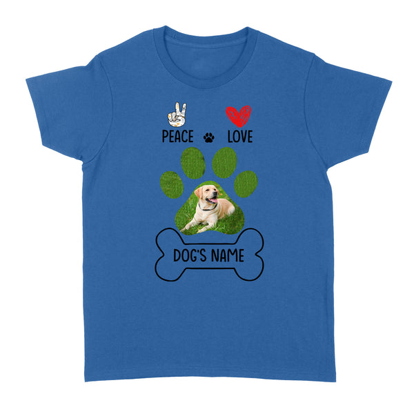 Peace love dog custom dog mom shirt, gift for dog lovers, happy mother's day dog mom D06 NQS1658 - Standard Women's T-shirt