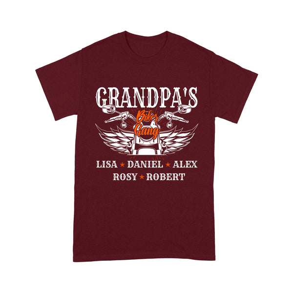 Grandpa's Biker Gang - Custom Kids Name, Motorcycle Men T-shirt, Cool Tee for Cruiser Rider Papa| NMS20 A01