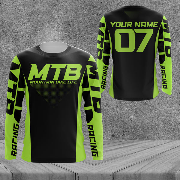 Mountain Bike Long Sleeve Jersey, Custom MTB Racing Shirt for Bike Rider, Cycling UV Protection UPF 30+ JTS493