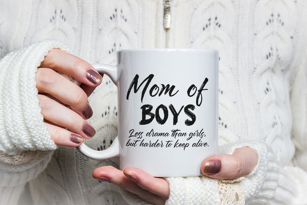 Mom Of Boys Coffee Mug, Messy. Blessed. Life.