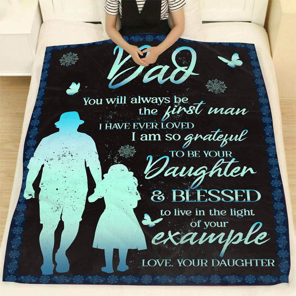 Thoughtful Daughter to Dad Blanket Special Fleece Throw for Dad, Meaningful Father's Day Gift, Birthday, Christmas Gift| N1035