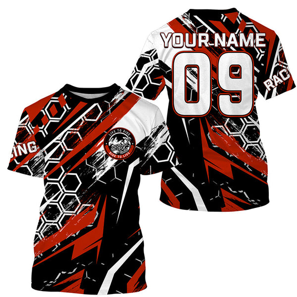 Custom extreme Motocross racing jersey adult&kid UPF30+ biker Live To Ride off-road red MX shirt PDT241