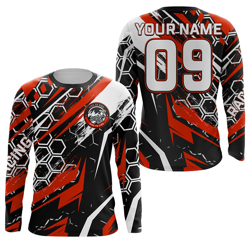 Custom extreme Motocross racing jersey adult&kid UPF30+ biker Live To Ride off-road red MX shirt PDT241