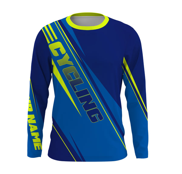 Cycling Long Sleeves Jersey, Road Bike All Over Print Shirt, Custom Bicycle Rider Jersey UV Protection| JTS482